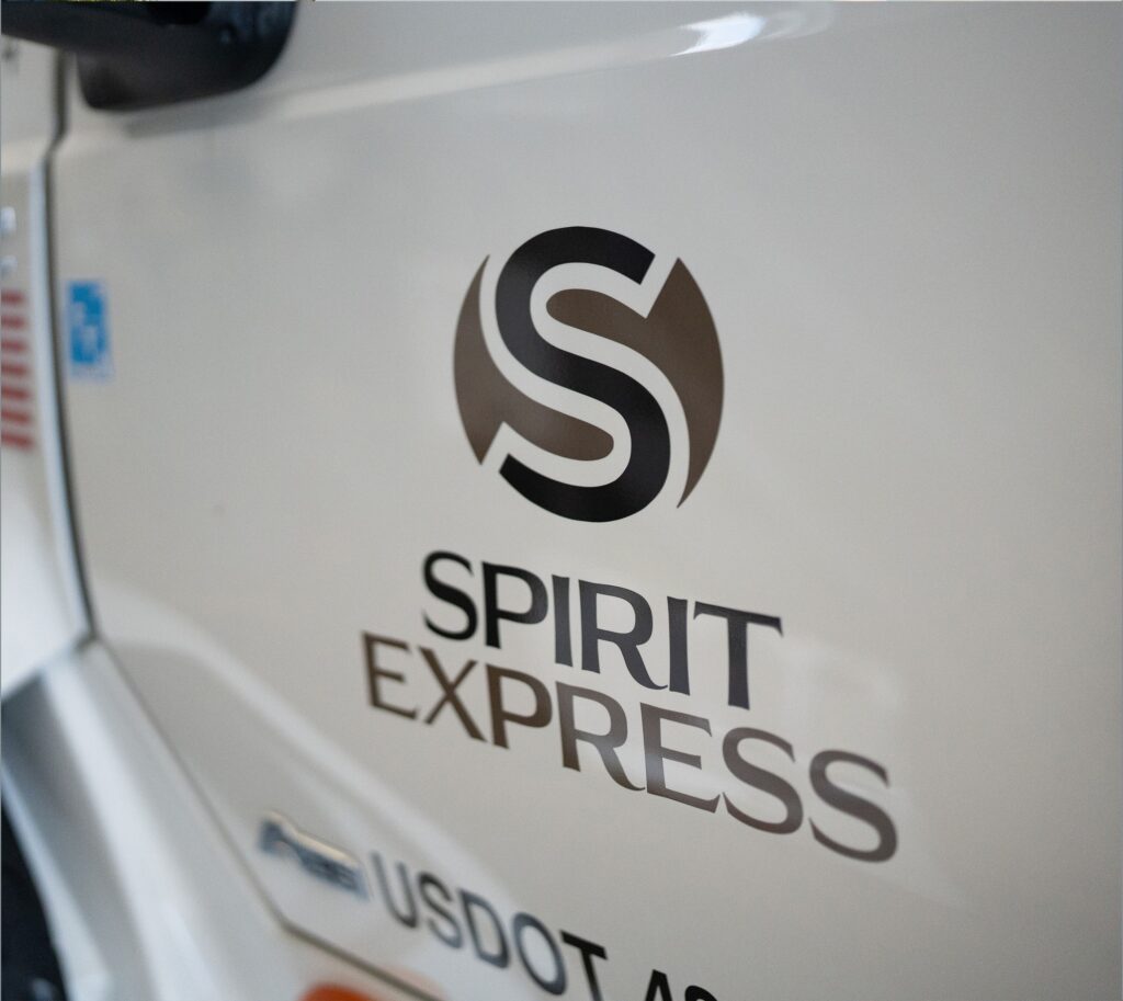 Spirt Express logo on vehicle door
