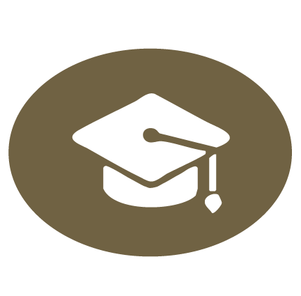 Illustrative icon of graduation hat